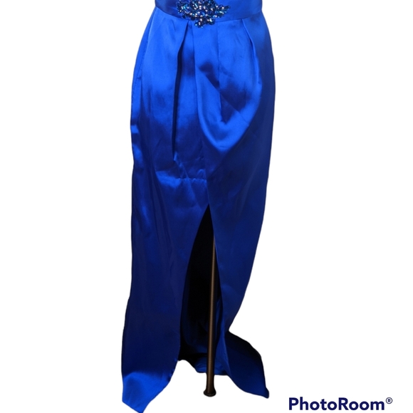 Eleni Elias Satin  Gown With Embellishments, Sz 8 , NWT - Picture 3 of 7